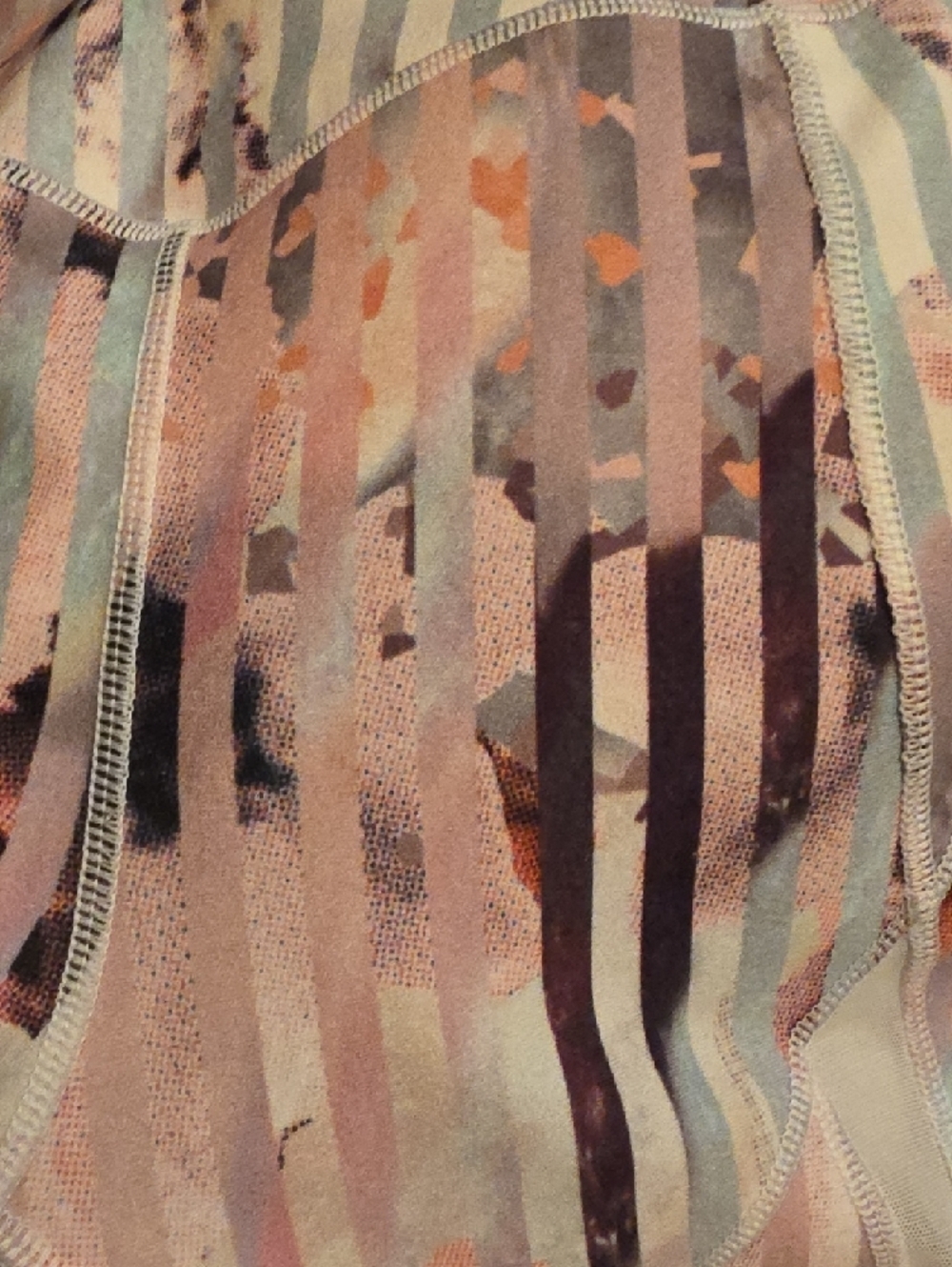 CALIA Striped Pastel Mesh Inset Leggings. Size XS - Picture 5 of 5